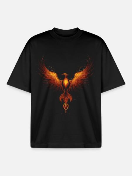Phénix - T-shirt unisexe boxy épais biologique Stanley/Stella - noir