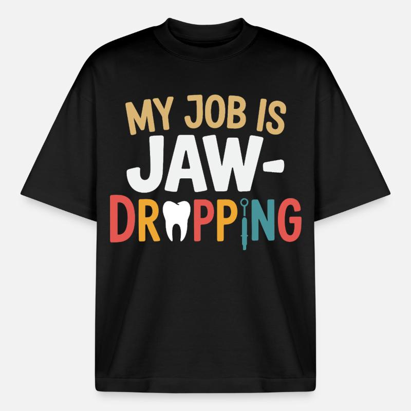 Dental Lab Technician Tools Design  - Boxy Heavyweight Unisex Organic T-Shirt by Stanley/Stella - black