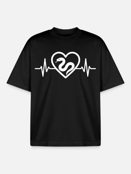Herz-Schlange - Boxy Heavyweight Unisex Organic T-Shirt von Stanley/Stella - Schwarz