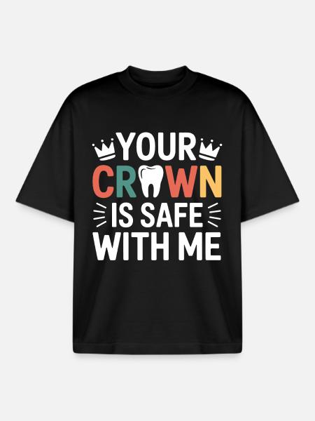 Crown Bridge Dental Technician  - Boxy Heavyweight Unisex Organic T-Shirt by Stanley/Stella - black