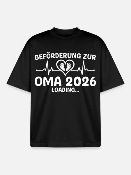 Werdende Oma 2026 loading - Großmutter - Boxy Heavyweight Unisex Organic T-Shirt von Stanley/Stella - Schwarz