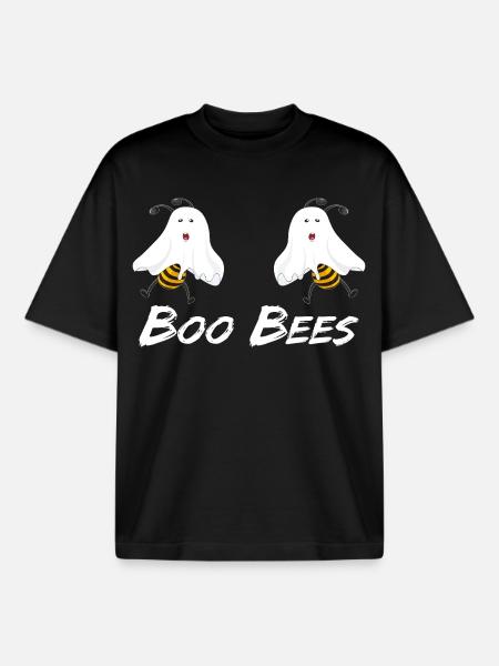 Boo Bees Halloween - Boxy Heavyweight Unisex Organic T-Shirt by Stanley/Stella - black