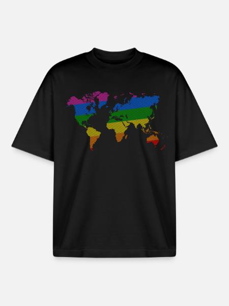 Pride World - Boxy Heavyweight Unisex Organic T-Shirt by Stanley/Stella - black
