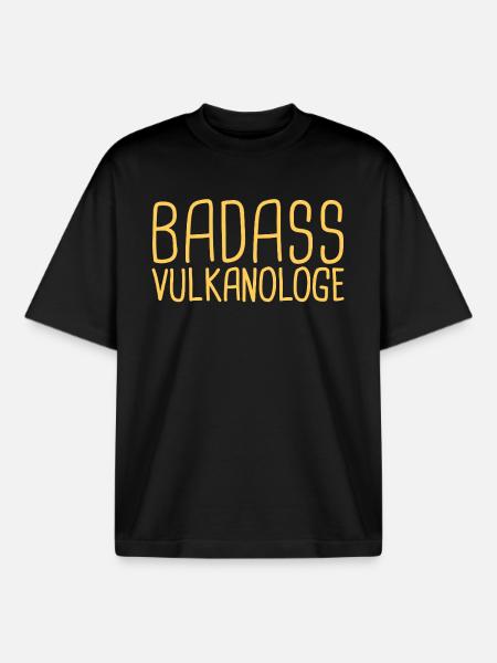 Vulkanologe Badass Vulkanologie - Boxy Heavyweight Unisex Organic T-Shirt von Stanley/Stella - Schwarz