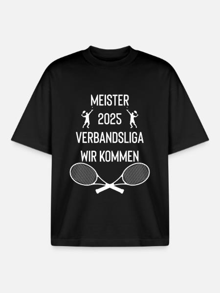 Tennismatch Motivation 2025 - Boxy Heavyweight Unisex Organic T-Shirt von Stanley/Stella - Schwarz