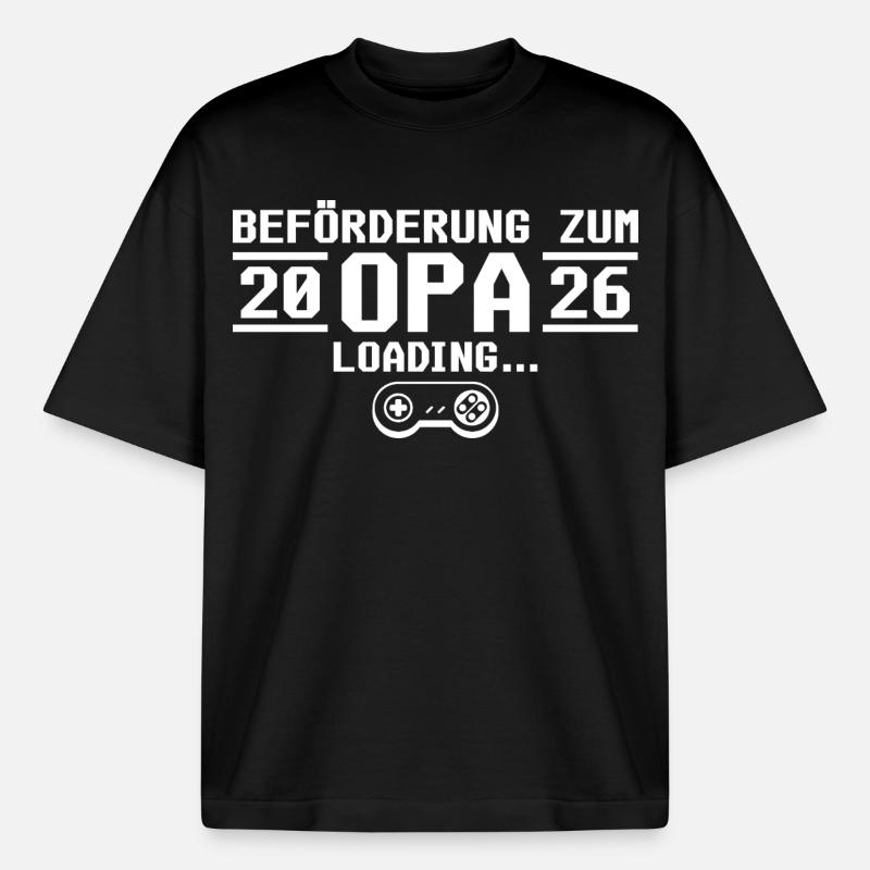 Werdender Opa 2026 loading - Großvater - Boxy Heavyweight Unisex Organic T-Shirt von Stanley/Stella - Schwarz