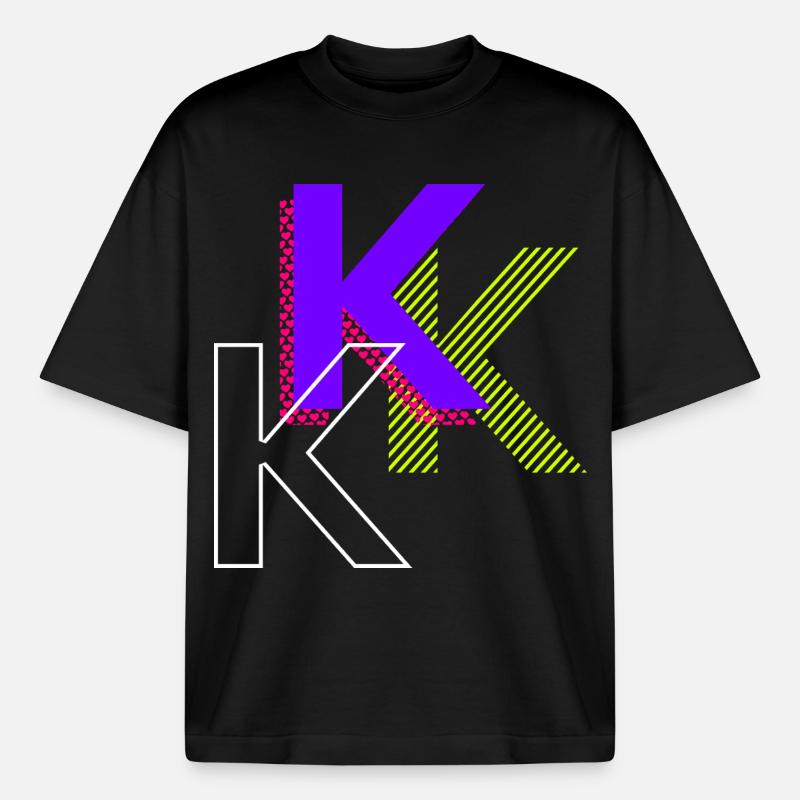 k - Conception de graffitis - T-shirt unisexe épais coupe boxy Stanley/Stella - noir