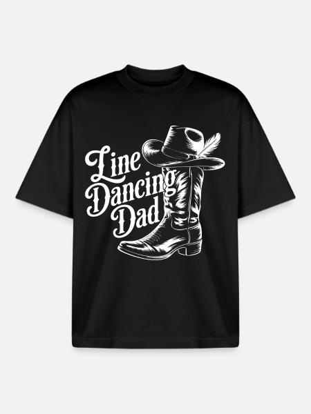 Western Dad Linedancer Design - Boxy Heavyweight Unisex Organic T-Shirt von Stanley/Stella - Schwarz