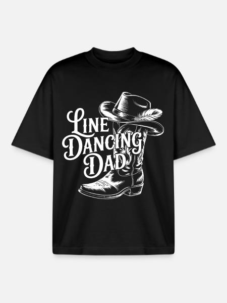 Papa Linedancing Western - Boxy Heavyweight Unisex Organic T-Shirt von Stanley/Stella - Schwarz