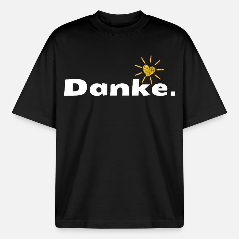 Danke HerzSonne Typografie - Boxy Heavyweight Unisex Organic T-Shirt von Stanley/Stella - Schwarz