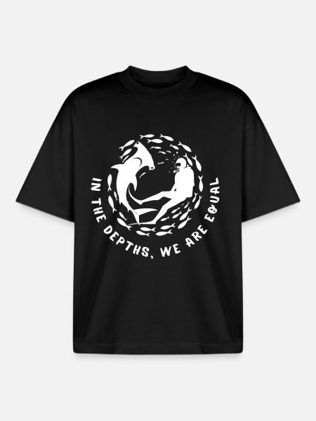 In the Depths We Are Equal - Boxy Heavyweight Unisex Organic T-Shirt by Stanley/Stella - black