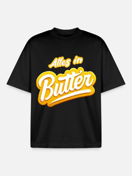 all in butter - Boxy Heavyweight Unisex Organic T-Shirt by Stanley/Stella - black