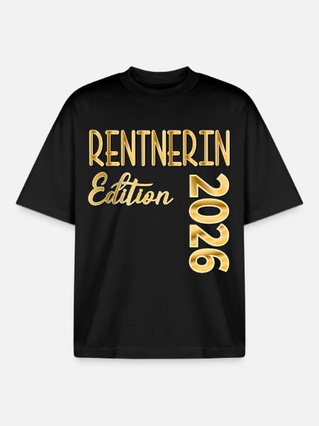 PENSION 2026 PENSIONER - Boxy Heavyweight Unisex Organic T-Shirt by Stanley/Stella - black