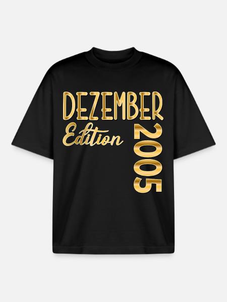 21st Birthday Birthday 2005 December - Boxy Heavyweight Unisex Organic T-Shirt by Stanley/Stella - black