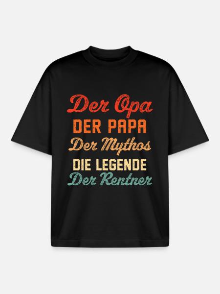Opa Papa Rentner  - Boxy Heavyweight Unisex Organic T-Shirt von Stanley/Stella - Schwarz