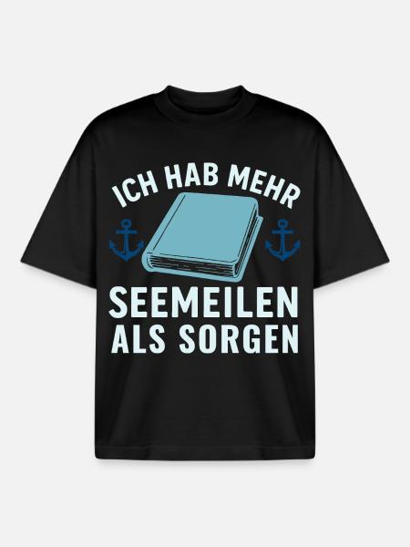 Seemeilen statt Sorgen - Boxy Heavyweight Unisex Organic T-Shirt von Stanley/Stella - Schwarz