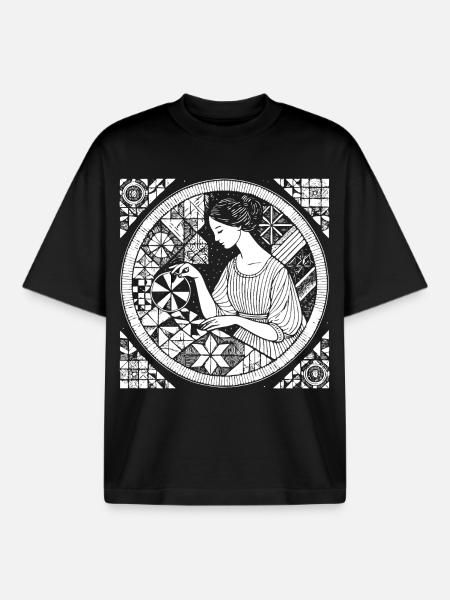 Quilting Design – Creativity & Craftsmanship - Boxy Heavyweight Unisex Organic T-Shirt by Stanley/Stella - black
