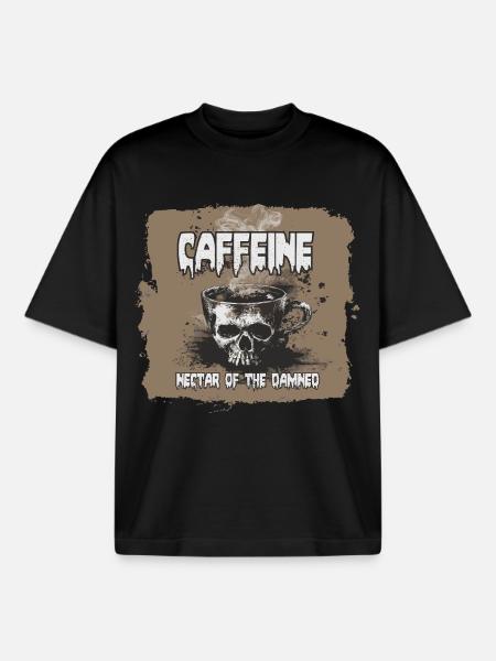 Coffee, Nectar of the Damned - Boxy Heavyweight Unisex Organic T-Shirt by Stanley/Stella - black