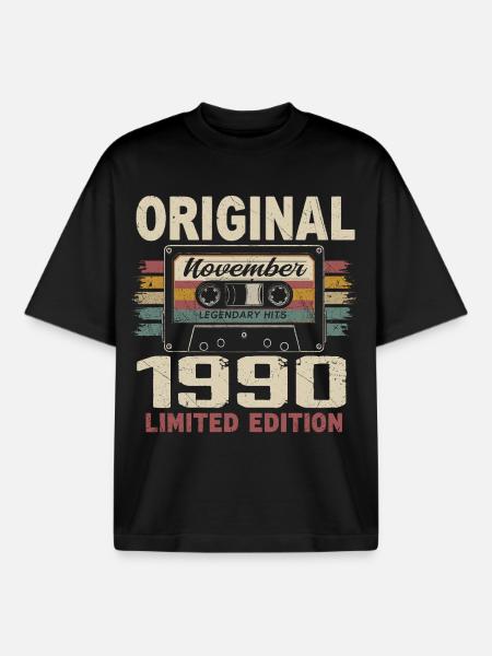 November 1990 Gift November 1990 - Boxy Heavyweight Unisex Organic T-Shirt by Stanley/Stella - black