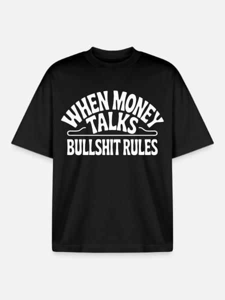 Money Speaks To Settle Lies - Boxy Heavyweight Unisex Organic T-Shirt by Stanley/Stella - black