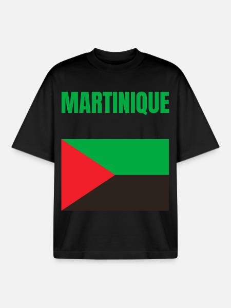 Martinique Antilles flag T-shirt - Boxy Heavyweight Unisex Organic T-Shirt by Stanley/Stella - black