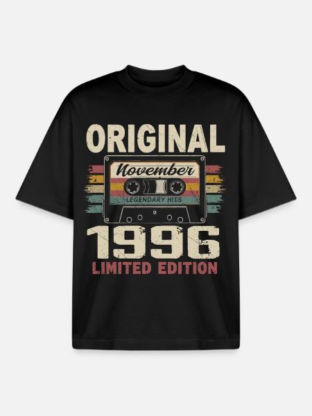 November 1996 Gift November 1996 - Boxy Heavyweight Unisex Organic T-Shirt by Stanley/Stella - black