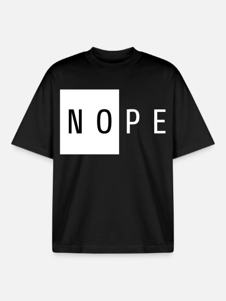 Nope White Gift - Boxy Heavyweight Unisex Organic T-Shirt by Stanley/Stella - black