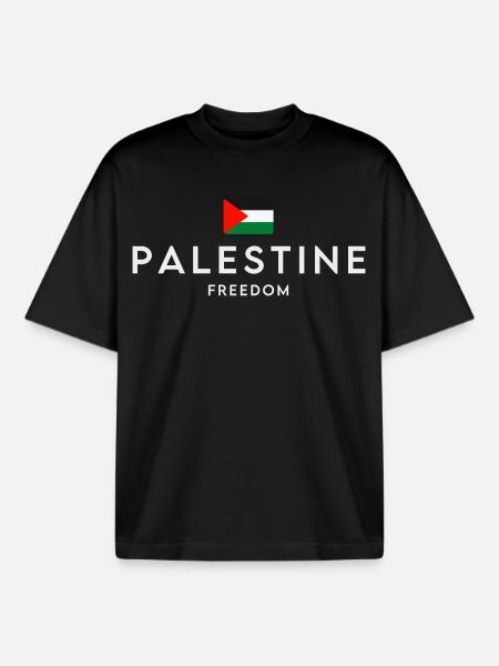 Free Palestine, Palestinian pride - Boxy Heavyweight Unisex Organic T-Shirt by Stanley/Stella - black