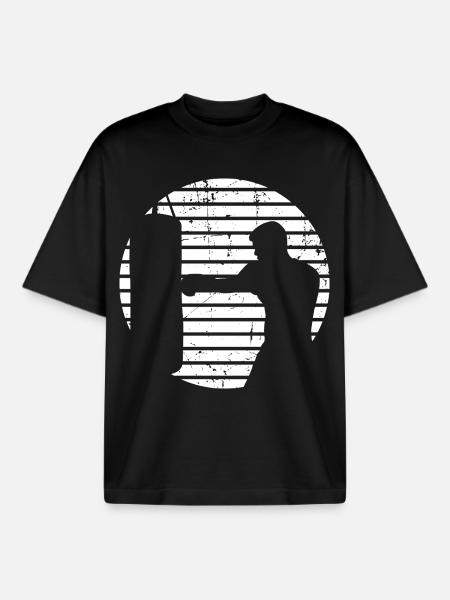 Boxer Sketch - Boxy Heavyweight Unisex Organic T-Shirt by Stanley/Stella - black