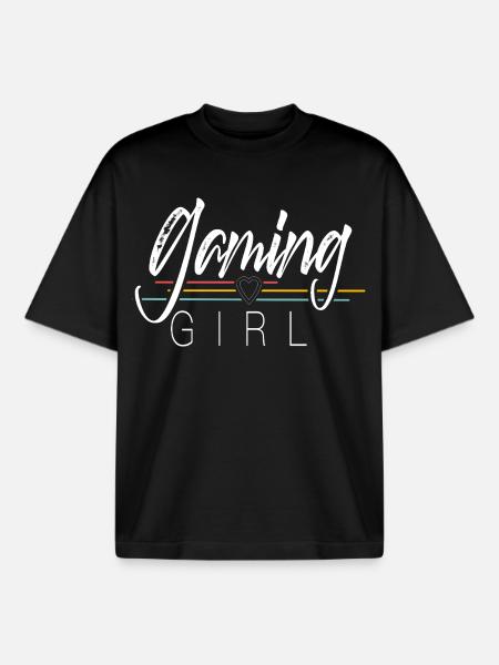 Fille de jeu - T-shirt unisexe boxy épais biologique Stanley/Stella - noir