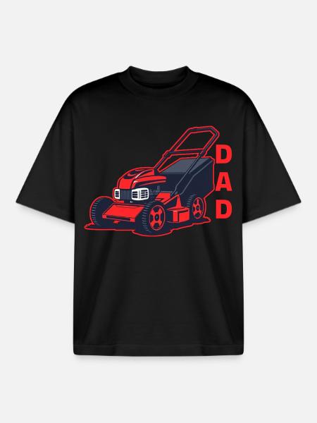 Rasenmäher Vater - Boxy Heavyweight Unisex Organic T-Shirt von Stanley/Stella - Schwarz