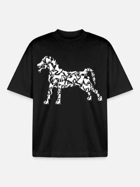 Dessin de chien - T-shirt unisexe boxy épais biologique Stanley/Stella - noir