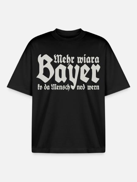 Man cannot become more than a Bavarian - Boxy Heavyweight Unisex Organic T-Shirt by Stanley/Stella - black