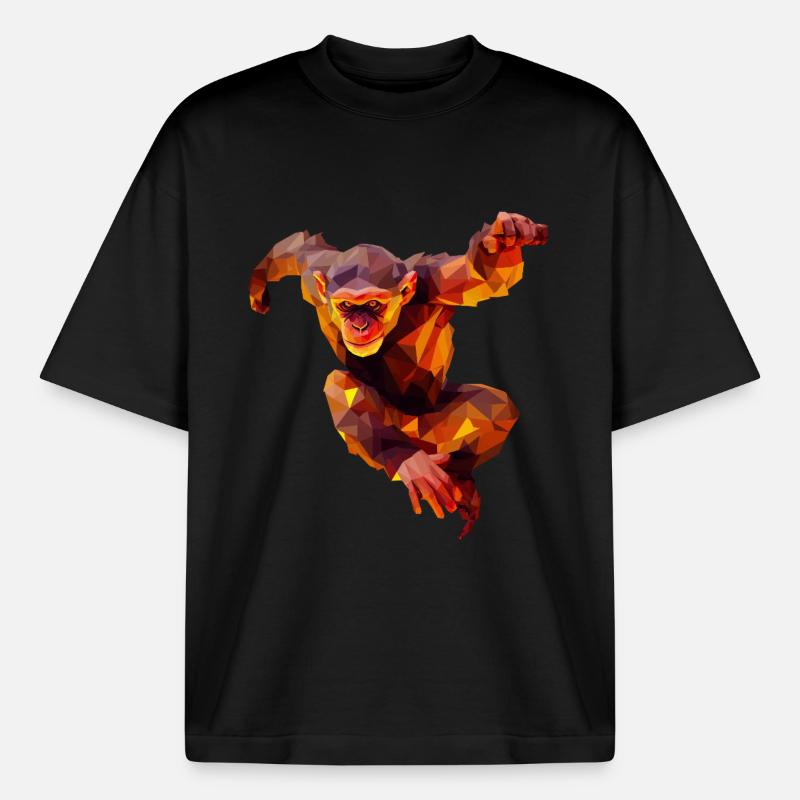 Polygon Orangutan Sprinter - Boxy Heavyweight Unisex Organic T-Shirt by Stanley/Stella - black