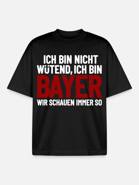 I'm not angry - I'm Bavarian - Boxy Heavyweight Unisex Organic T-Shirt by Stanley/Stella - black