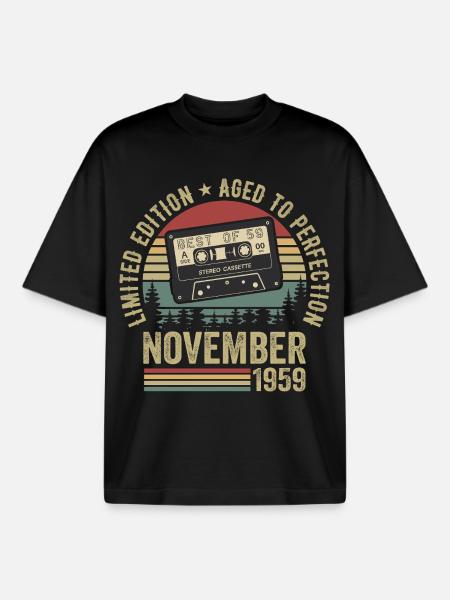 November 1959 - Boxy Heavyweight Unisex Organic T-Shirt by Stanley/Stella - black