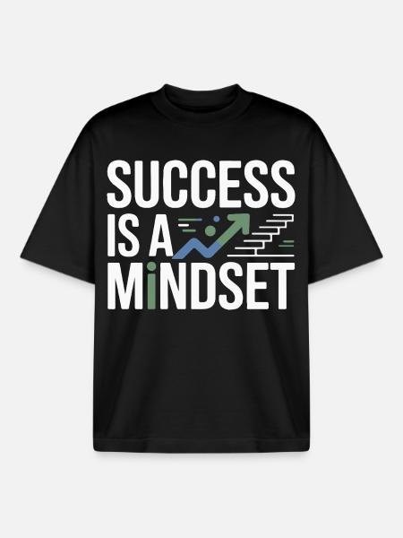 Success is a mindset - Boxy Heavyweight Unisex Organic T-Shirt by Stanley/Stella - black
