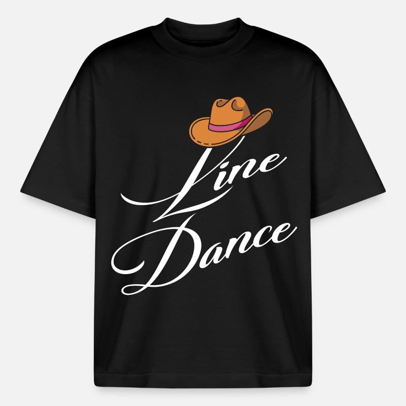 Line Dance Elegance - Boxy Heavyweight Unisex Organic T-Shirt by Stanley/Stella - black