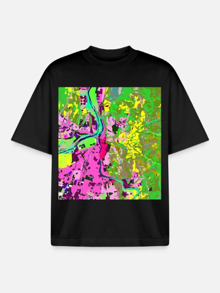 Neon City Vibes - Boxy Heavyweight Unisex Organic T-Shirt by Stanley/Stella - black