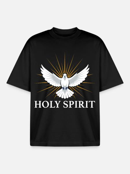 Helligånden Duede med stråler Tro Religion - Stanley/Stella unisex boxy heavyweight T-shirt økologisk - sort