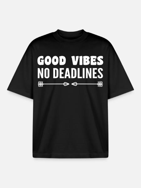 No deadlines - Boxy Heavyweight Unisex Organic T-Shirt by Stanley/Stella - black