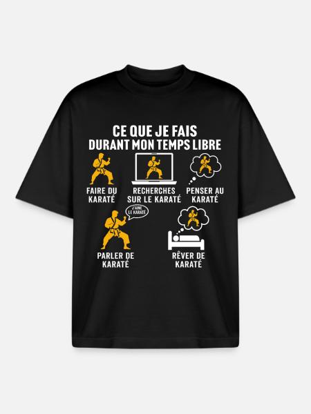 In meiner Freizeit mache ich Karate - Boxy Heavyweight Unisex Organic T-Shirt von Stanley/Stella - Schwarz