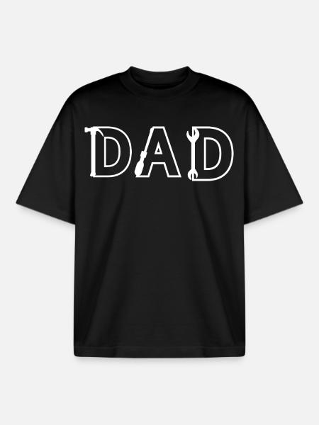 DAD Tool Letters - Boxy Heavyweight Unisex Organic T-Shirt by Stanley/Stella - black
