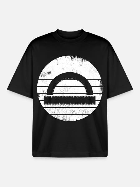 Semi-circular protractor - Boxy Heavyweight Unisex Organic T-Shirt by Stanley/Stella - black