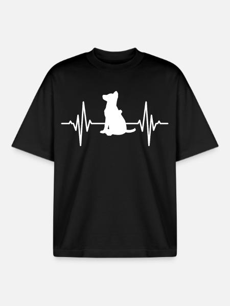 Schäferhund Herzlinie - Boxy Heavyweight Unisex Organic T-Shirt von Stanley/Stella - Schwarz