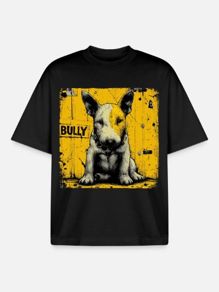 Chiot Bull Terrier - T-shirt unisexe boxy épais biologique Stanley/Stella - noir