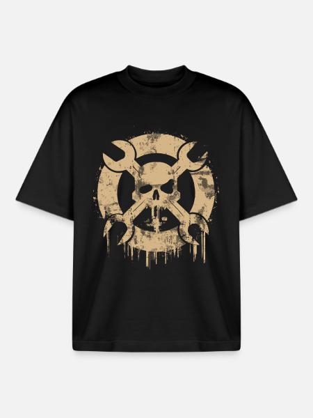 Schrauberschädel - Boxy Heavyweight Unisex Organic T-Shirt von Stanley/Stella - Schwarz
