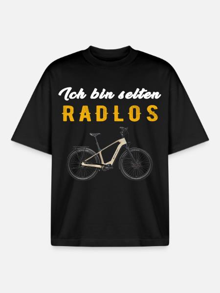Contraste de vélo électrique sans roues - T-shirt unisexe boxy épais biologique Stanley/Stella - noir