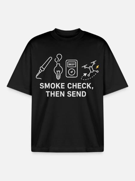 Smoke control before departure Motive - Boxy Heavyweight Unisex Organic T-Shirt by Stanley/Stella - black