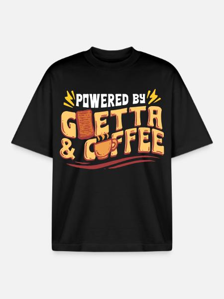 Goetta Sausage Powered By Goetta & Coffee - Boxy Heavyweight Unisex Organic T-Shirt by Stanley/Stella - black